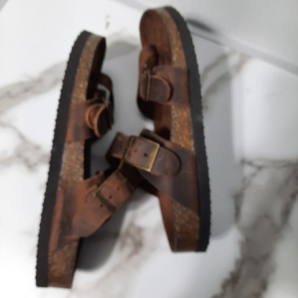 Mountain Sole Sandal Womens Size 6 Comfortable Walking Outdoor Brown Leather - Picture 5 of 10